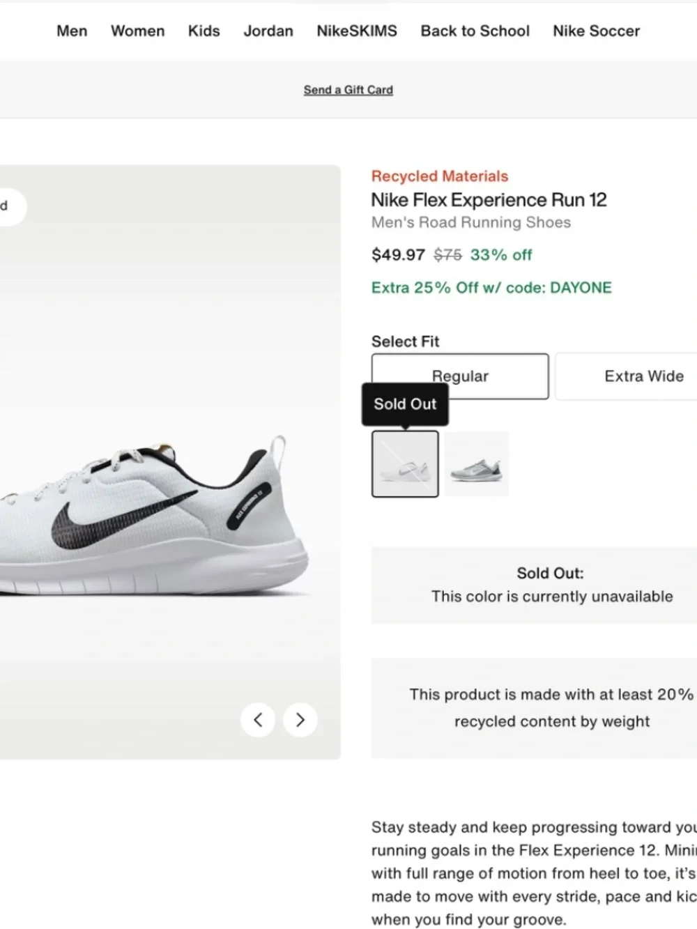 MENS NIKE FLEX EXPERIENCE 12 SHOES